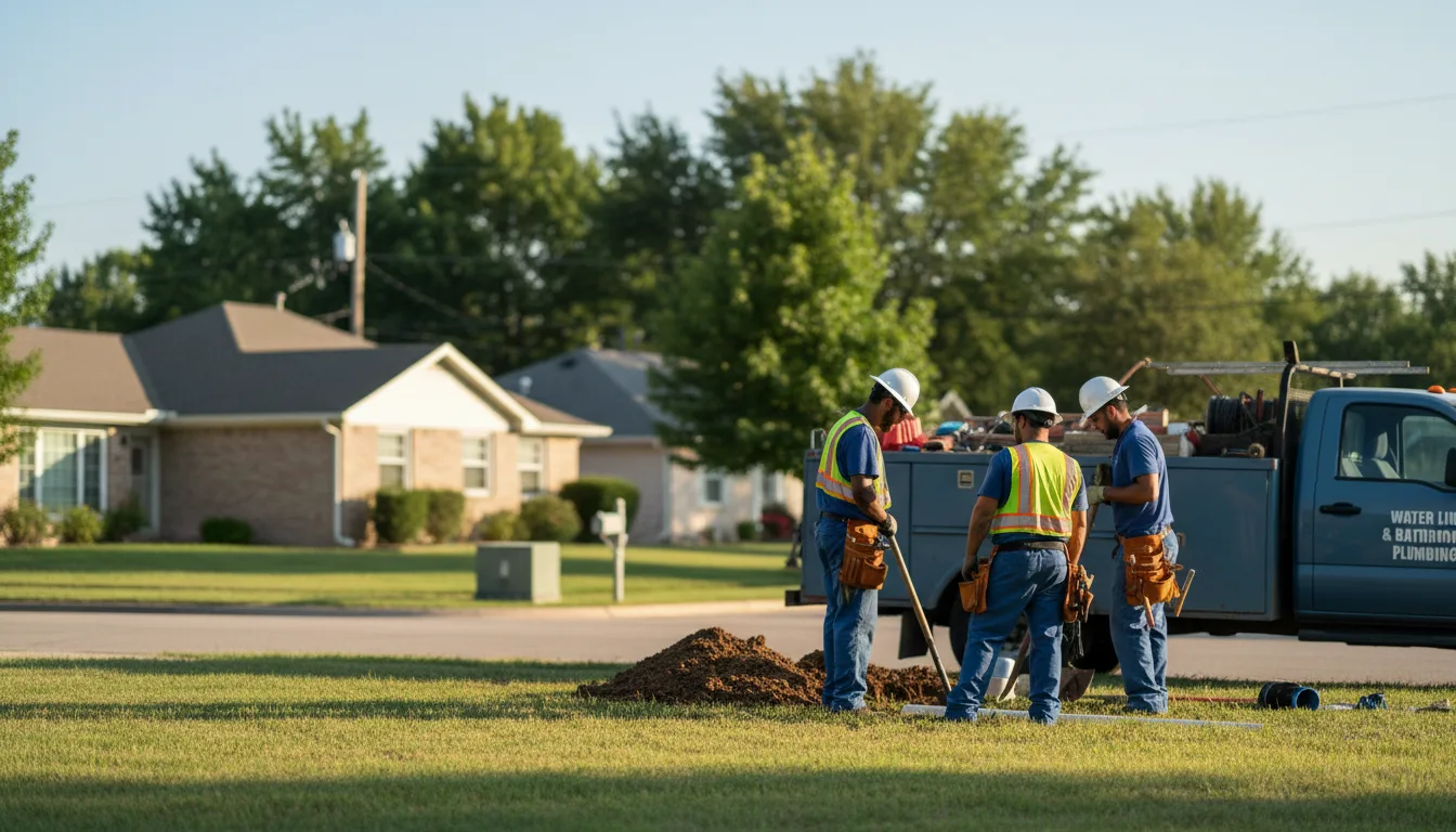 Residential water line and bathroom plumbing service in New Holland, PA